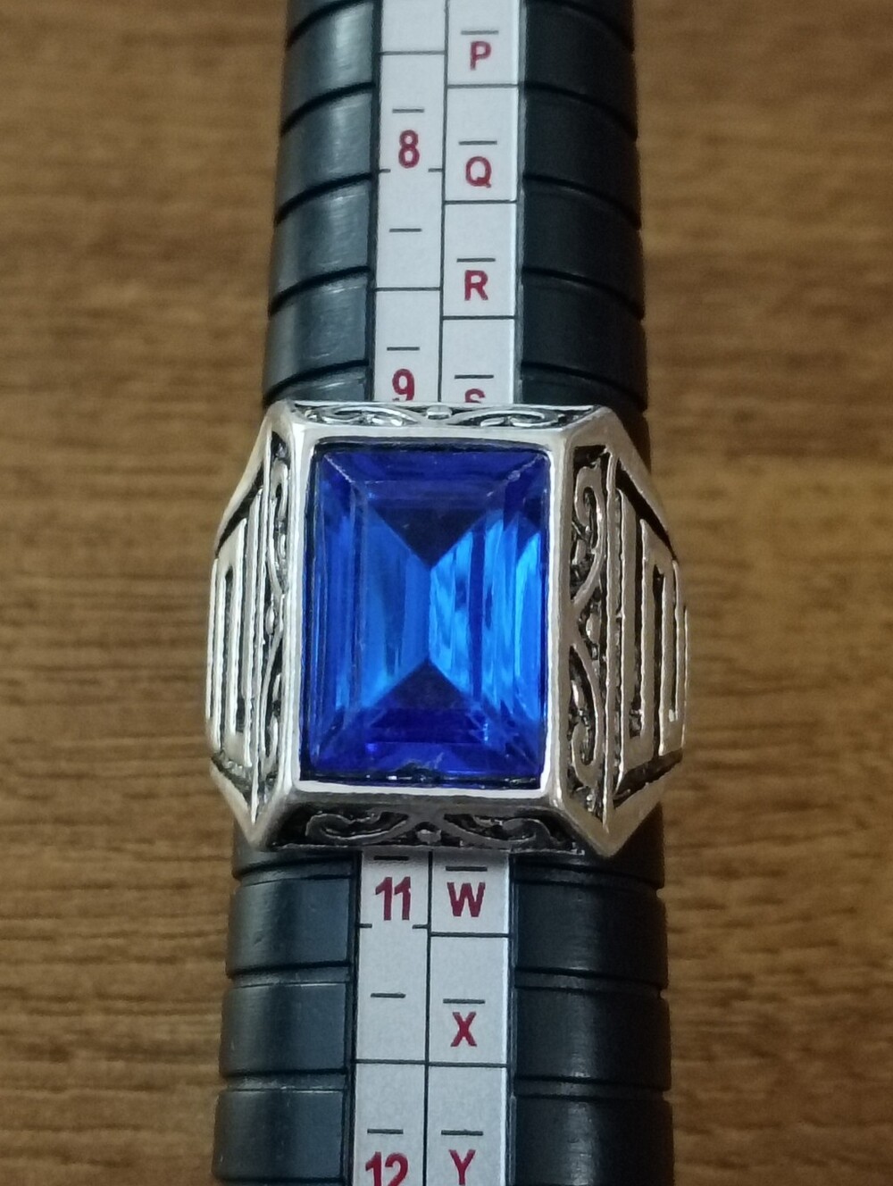blue square stone ring - Picture 3 of 5